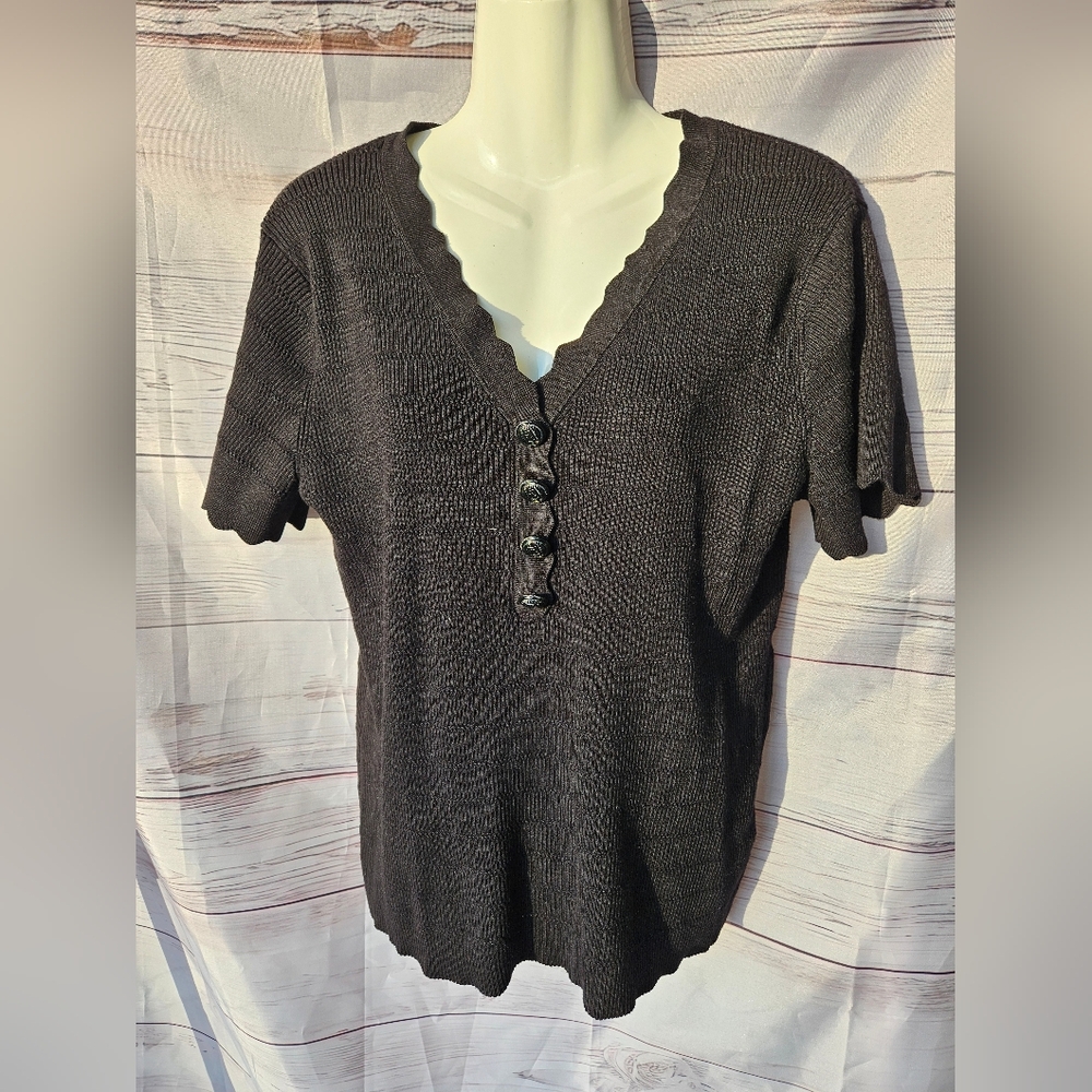 Karl Lagerfeld Black Short Sleeve Top